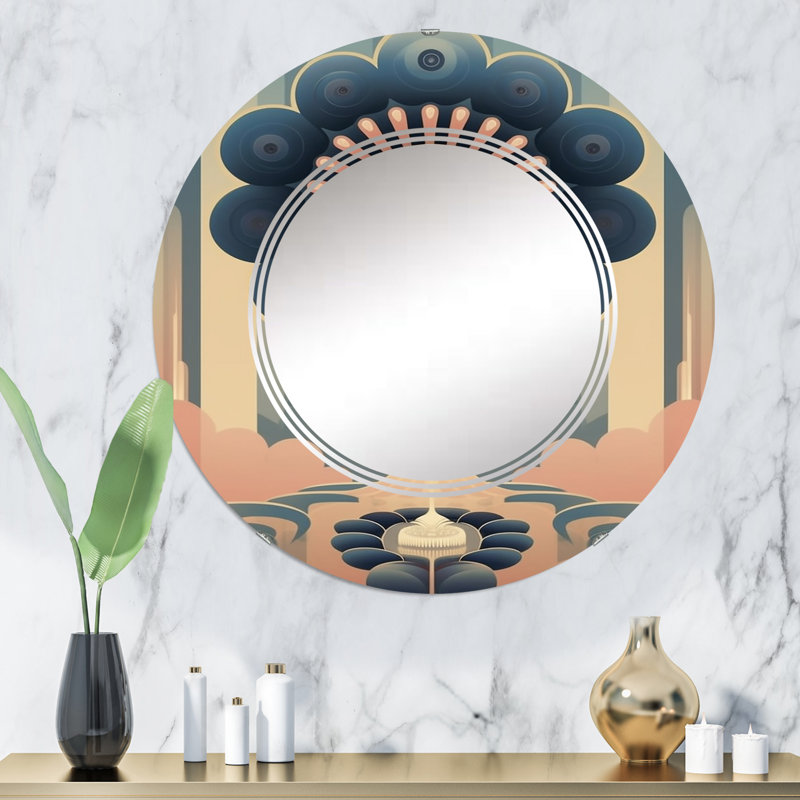Jampier - Miroir mural moderne rond, 32 po x 32 po