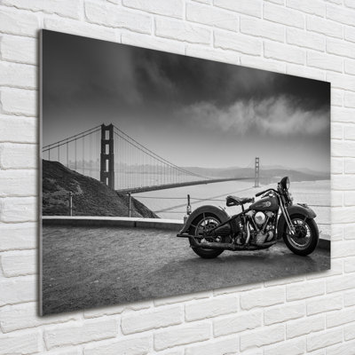 Motorcycle - No Frame Print on Glass