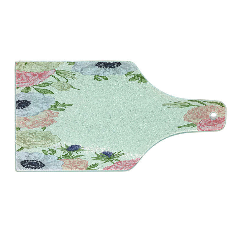 Planche à découper en verre trempé anémone Ambesonne