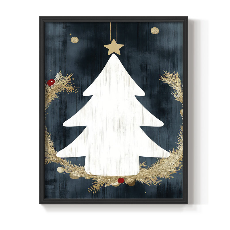 Reproduction encadrée - bois massif, H 11 po x l 9 po, Black