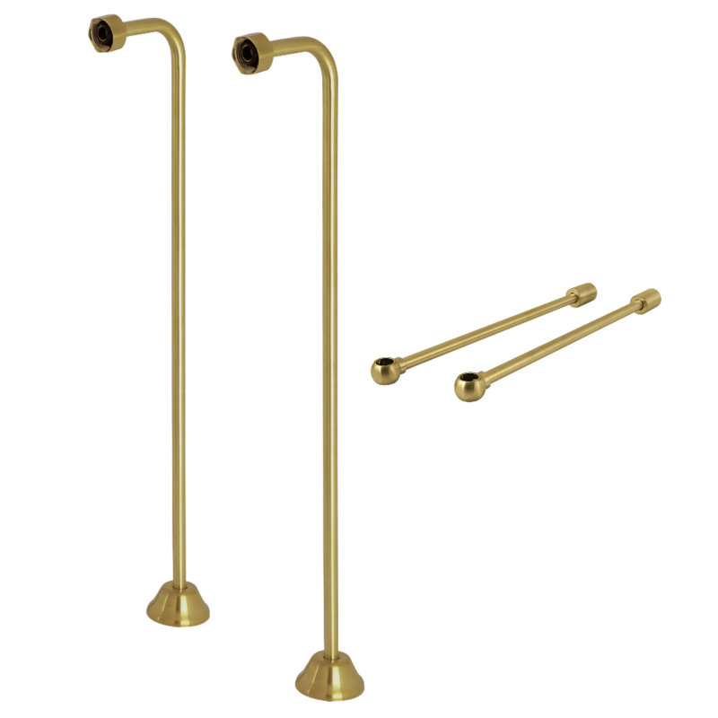 Kingston Brass Vintage Single Offset Supply Line with Wall Bracket Combo, Polished Brass