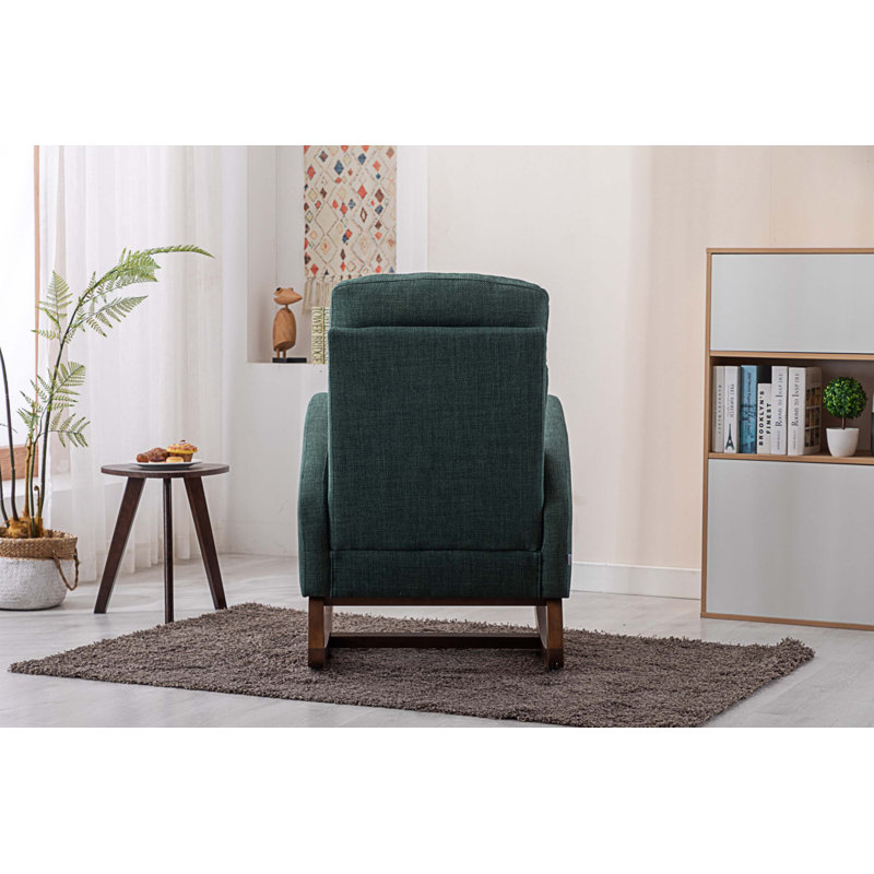 Chaise berçante Jonnita, Tissu en polyester émeraude
