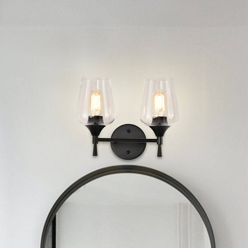 Louvella 2 - Light Dimmable Vanity Light, Matte Black