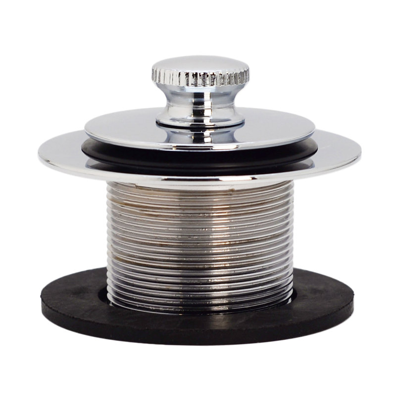 Twist & Close Bathtub Drain Trim with 2-Hole Faceplate and Adapter Bushing, Polished Chrome