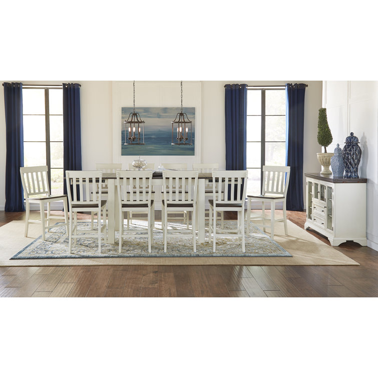 Ajala 11-piece Counter Height Extendable Solid Wood Dining Set