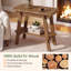 Table de bout à 2 niveaux en bois massif de 23,6 po-56821027