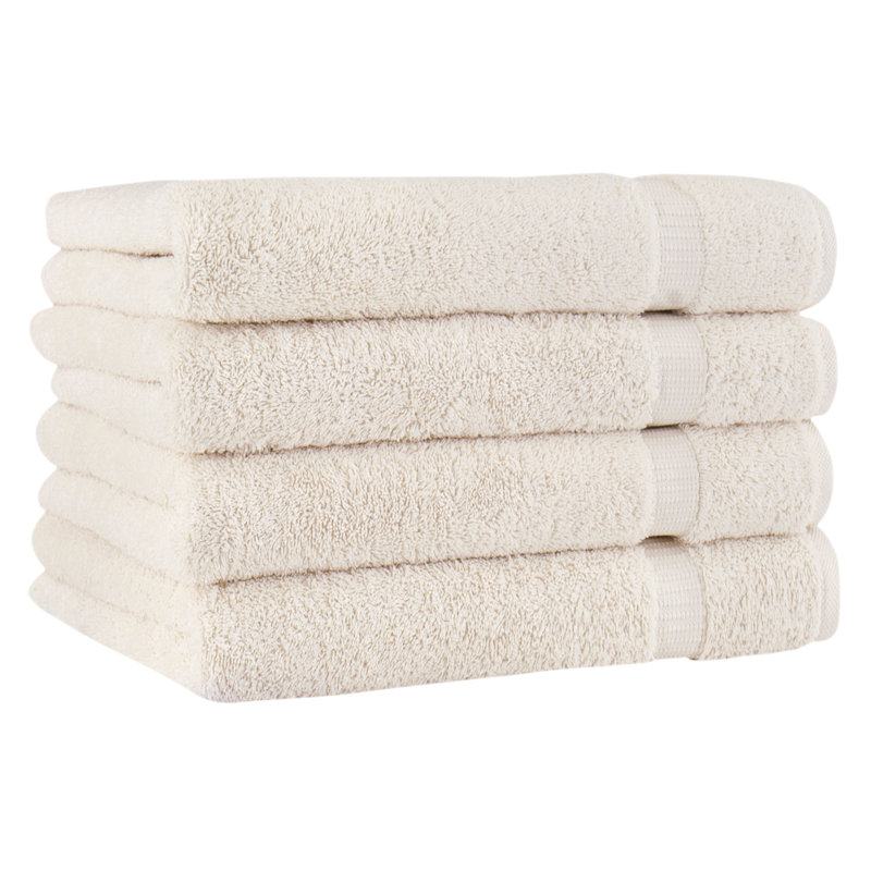 Armel Turkish Cotton Bath Towels - Quick Dry & Plush Feel, Hotel & Spa Quality, Set of 4, Ivory