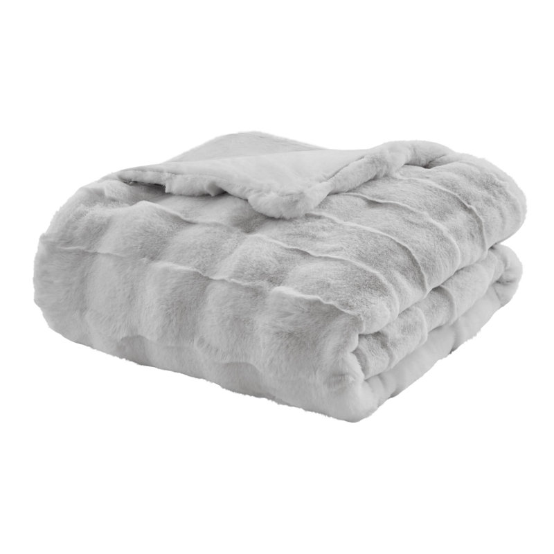 Jeté 50 po x 60 po Vivienne, Gris clair