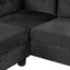 Canapé modulaire de 105 po avec repose-pieds avec rangement, canapé en L avec 2 coussins et porte-gobelets, canapé modulaire avec méridienne réversible pour le salon-1729868512