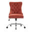 Chaise de bureau moderne en chenille capitonnée avec base en métal chromé, pivotant à 360 degrés-133599479-133599480
