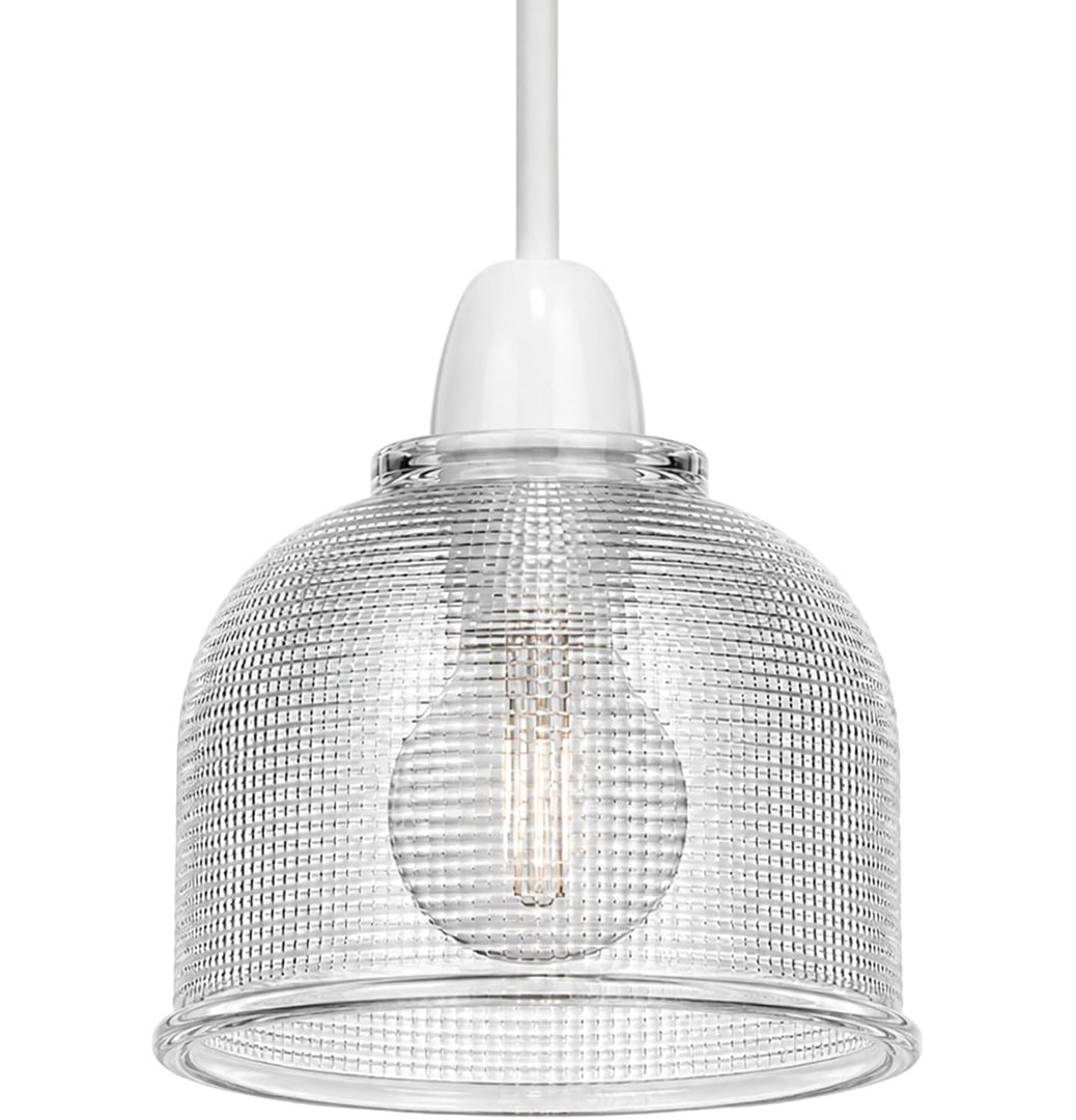 Modern Textured Glass Lamp Shade, 14cm Pendant Light Shade Replacement for Ceiling Pendant Fixtures