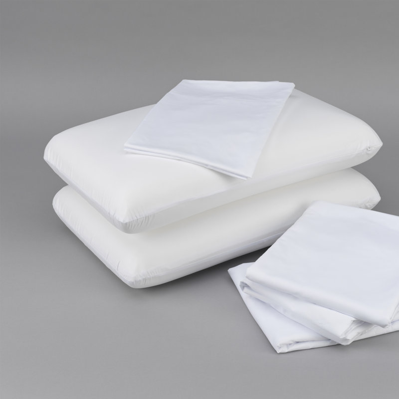 Ensemble de literie complet, Ensemble de draps pour très grand lit + 6 pièces, Blanc