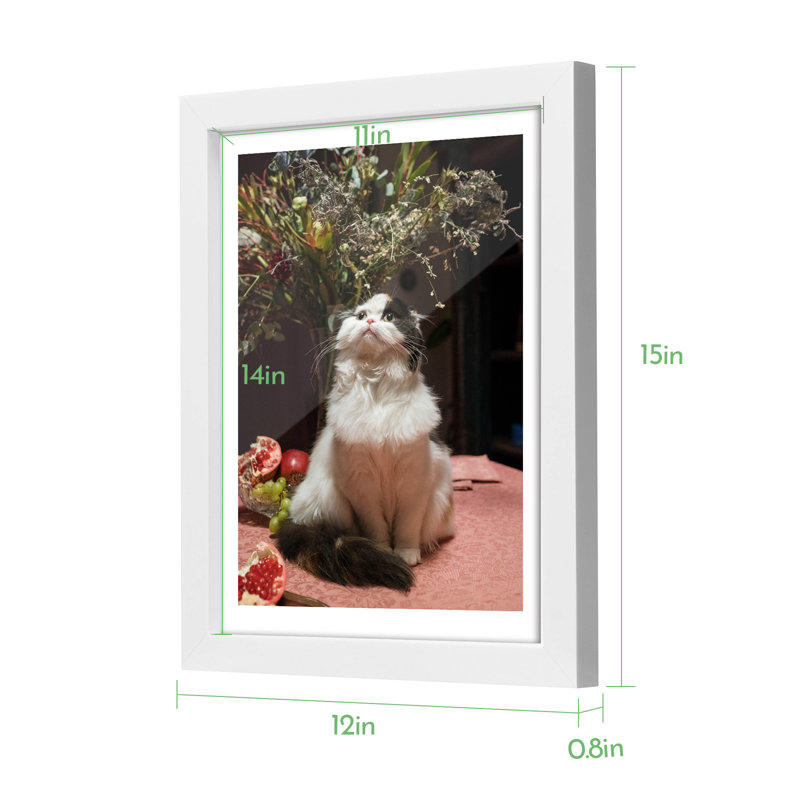 Cadre photo simple en bois, Blanc, 14 pi x 11 po