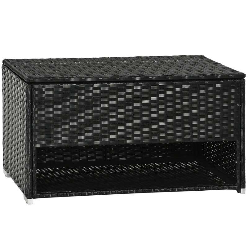 Outsunny Outdoor Deck Box & Shoe Storage, Towel Rack With Liner For Indoor, Outdoor, Patio Furniture Cushions, Pool, Toys, Garden Tools