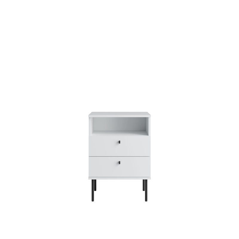 50cm W Laminate Bedside Table, Alpine White