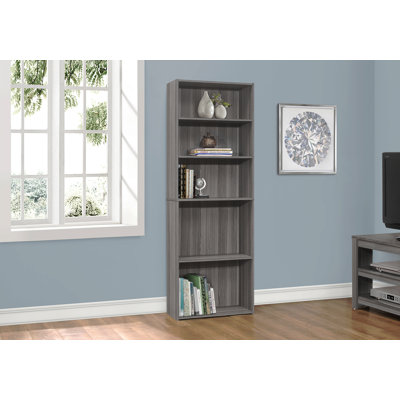 Bibliothèque, bibliothèque, 6 niveaux, H 72 po, bureau, stratifié de chambre à coucher, transitionnel