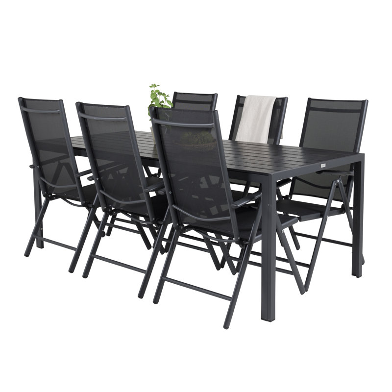 Hiran 6 - Person Patio Dining Set Rectangular Table