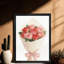 Noir encadré la Saint-Valentin - aquarelle, bouquet de roses, impression sur toile de style aquarelle-140720492