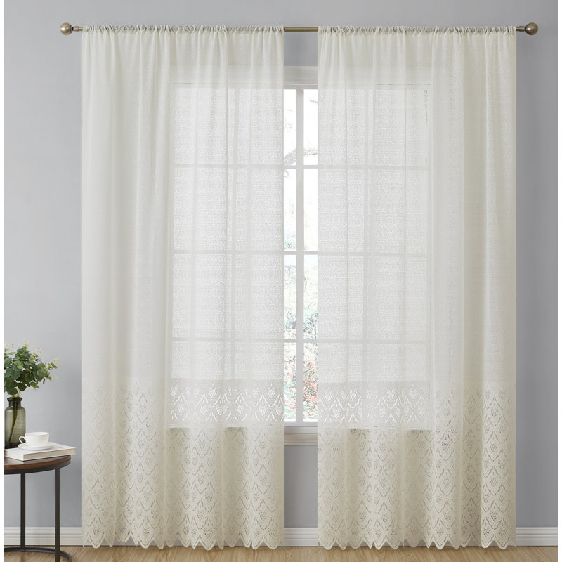 Tillie Semi Sheer Pair, Ivory, 54" W x 96" L