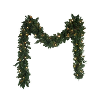 108'' in. Lighted Faux Pine Garland