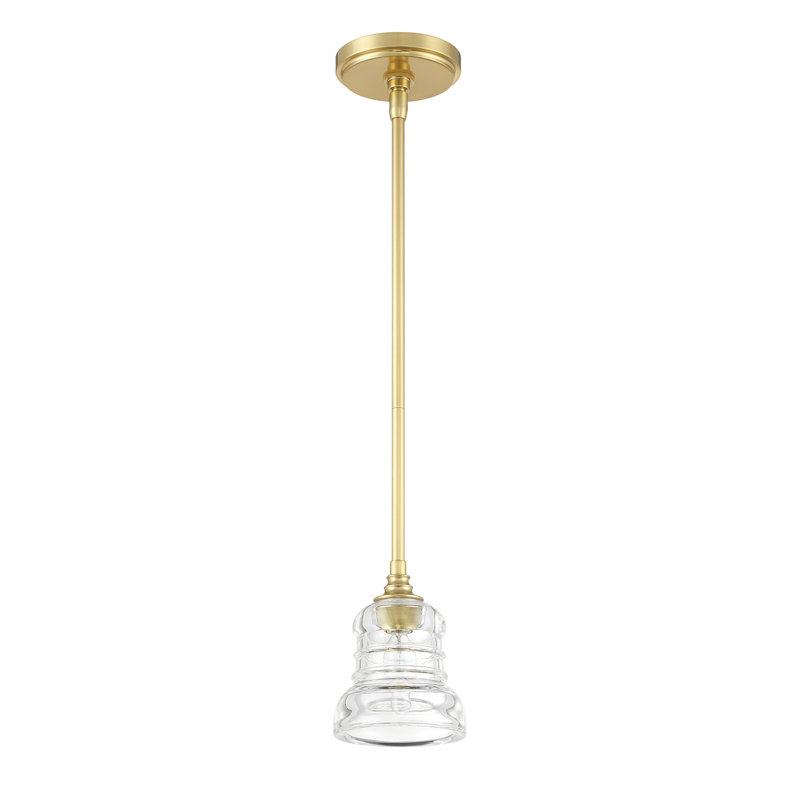 Mini-luminaire suspendu mat 1 lumière Spinnaker, Or
