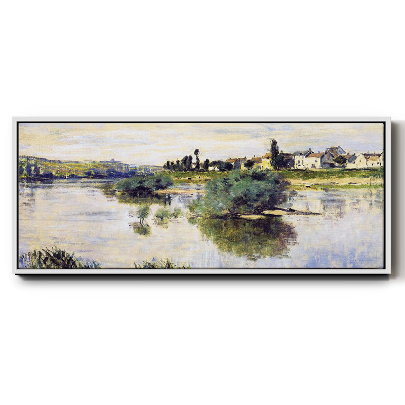 La seine à Lavacourt, 1878 - Toile encadrée, H 12 po x l 30 po