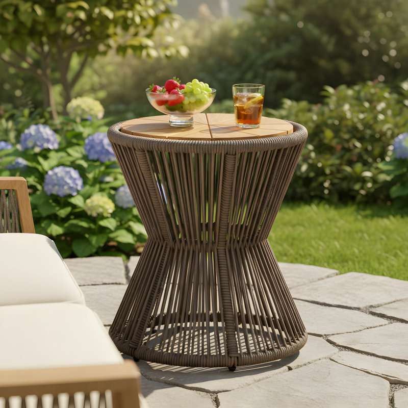 Table d'appoint d'extérieur, Gris / teck