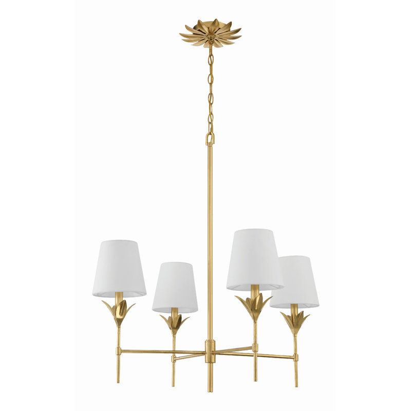 Iron 4-Light Chandelier, Or antique