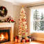 Arbre de Noël 9 pi avec flocons de neige, arbre mince pré-éclairé avec lumières blanches chaudes, branches pliables et luxueuses, support pliant pour la maison, le couloir, le bureau-359648086