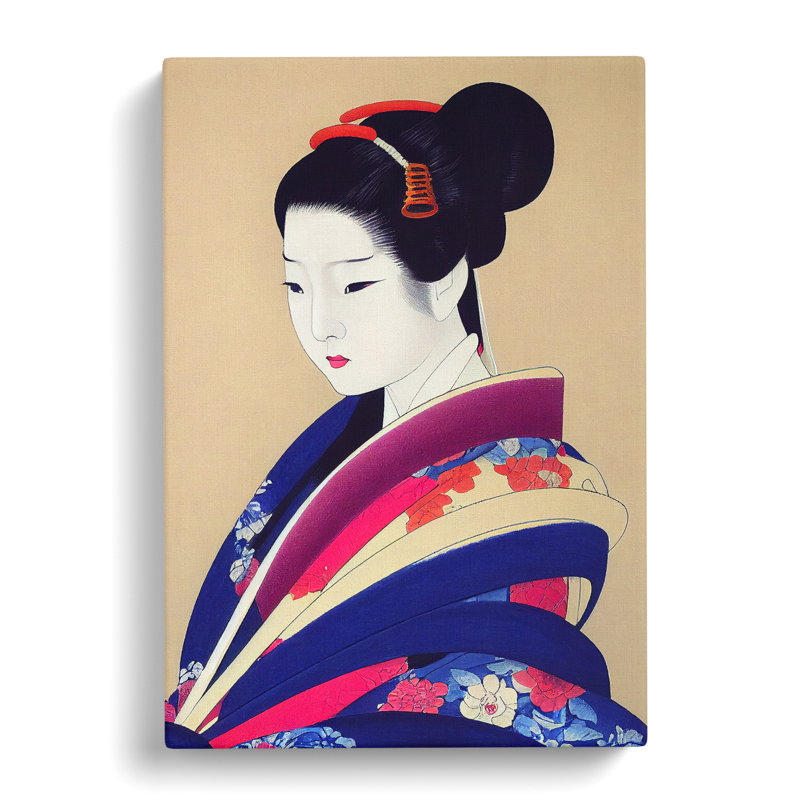 View Of A Geisha No.5 - Wall Art, 50cm H x 35cm W, Wrapped Canvas, No Matte