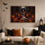 «Gothic Woman with Glowing Jack O Lanterns And Halloween», art mural sur toile-777190451