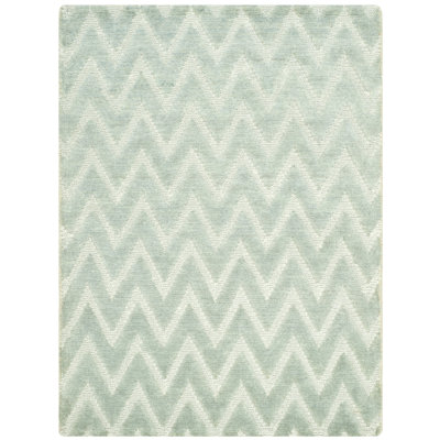 Santa Fe Hand-Knotted Wool Gray/Green Area Rug