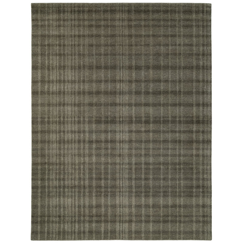 Tapis d'intérieur en laine touffeté à la main Verde, Rectangle: 8 pi 9 po x 11 pi 9 po