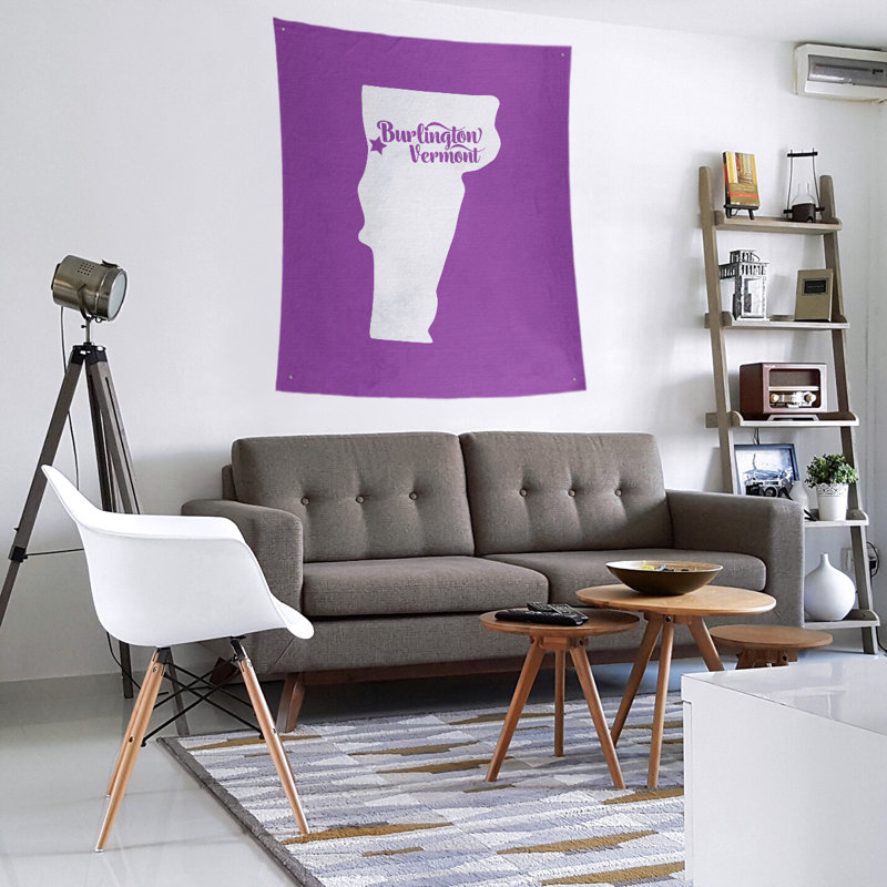 Tapisserie murale Burlington Vermont, H 80 po x l 68 po, Violet