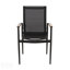 Chaise de salle à manger de style moderne avec structure en aluminium et accents de faux bois pour plus de durabilité et de style