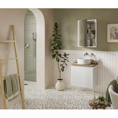 Vanquish W 700mm H Recessed Framed Medicine Cabinet Mirror Adjustable
