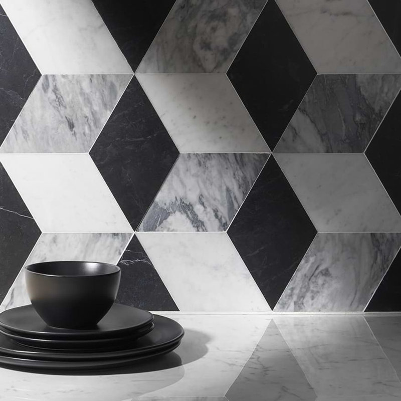 Havasar 8x9 Hexagon Honed Marble Mosaic Tile, Grigio Honed