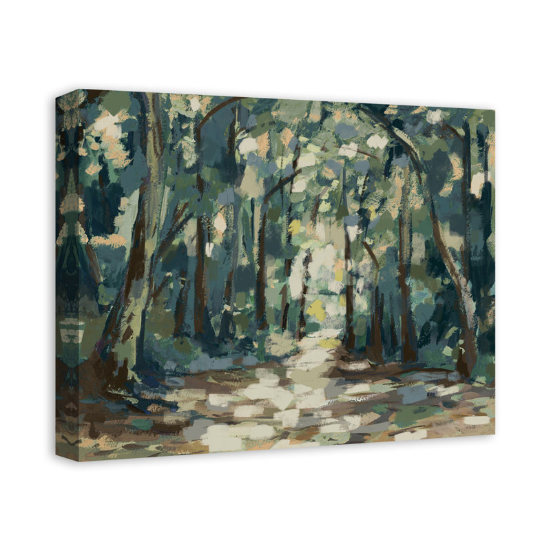 Impression sur toile abstraite bleue et verte, H 16 po x l 20 po
