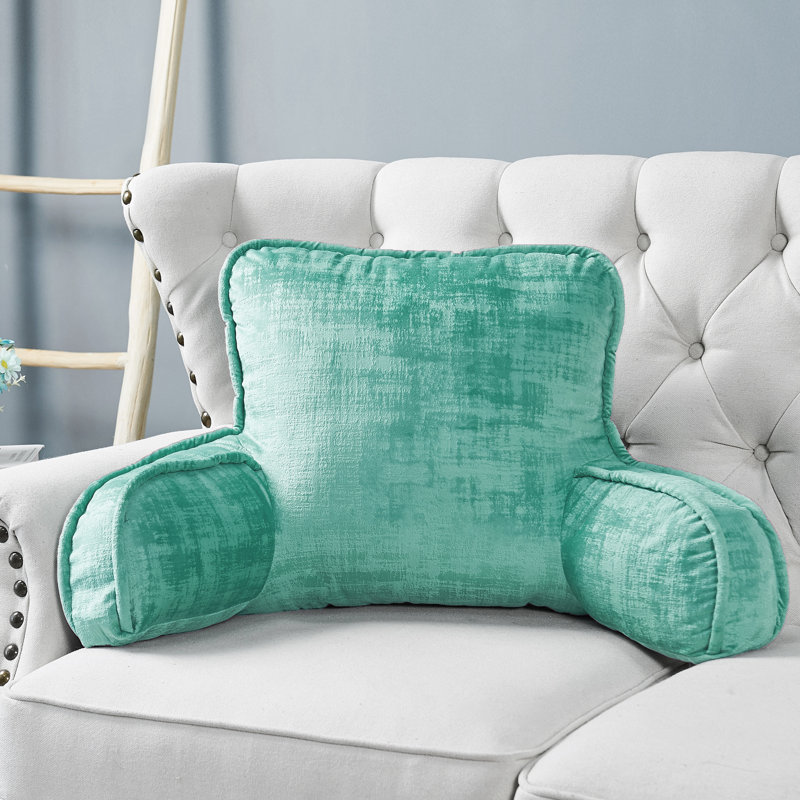 Textured Velvet Bedrest Pillow Cover & Insert, North Sea