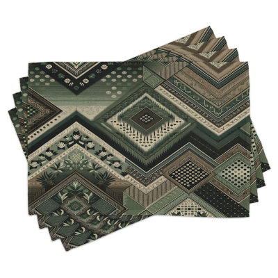 Polyester Laurel Green Eggshell Rectangle Placemat