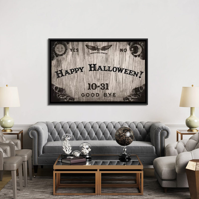 « halloween oracle », impression sur toile tendue, H 40 po x l 60 po x P 1,5 po, Toile avec cadre noir, Pas de tapis