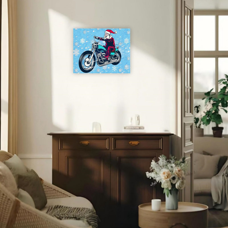 Art mural en toile bleue 24 "x 18"
