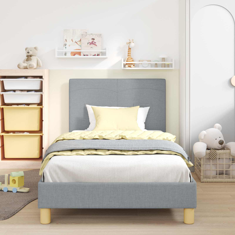 Bed Frame, Light Grey, European Single (90 x 200 cm)