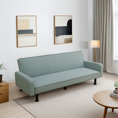 Lake-Green Calico Living Room Sofabed