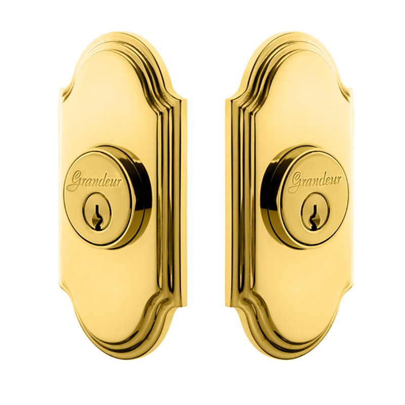 Arc Double Cylinder Deadbolt, Lifetime Brass, 2.375"