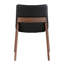 Ensemble de deux chaises d'appoint de salle à manger rembourrées en noyer et noir