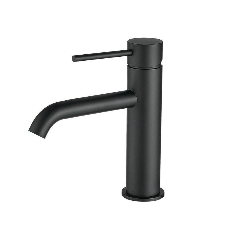 Robinet de salle de bain pour lavabo de salle de bain, robinet de salle de bain monotrou moderne à poignée simple, Noir
