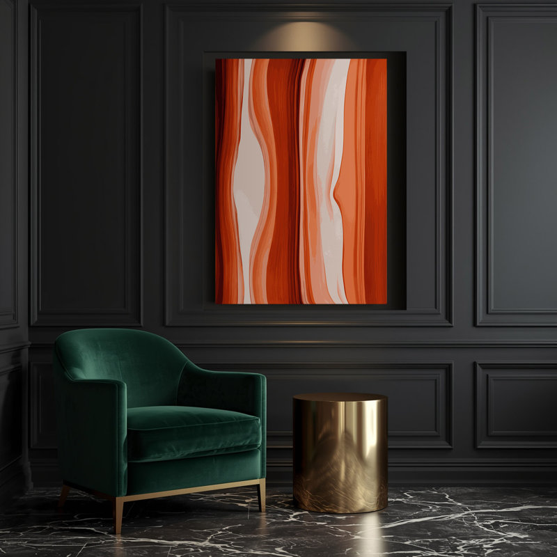 Toile abstraite sur fond rouge 11, H 20 po x l 16 po