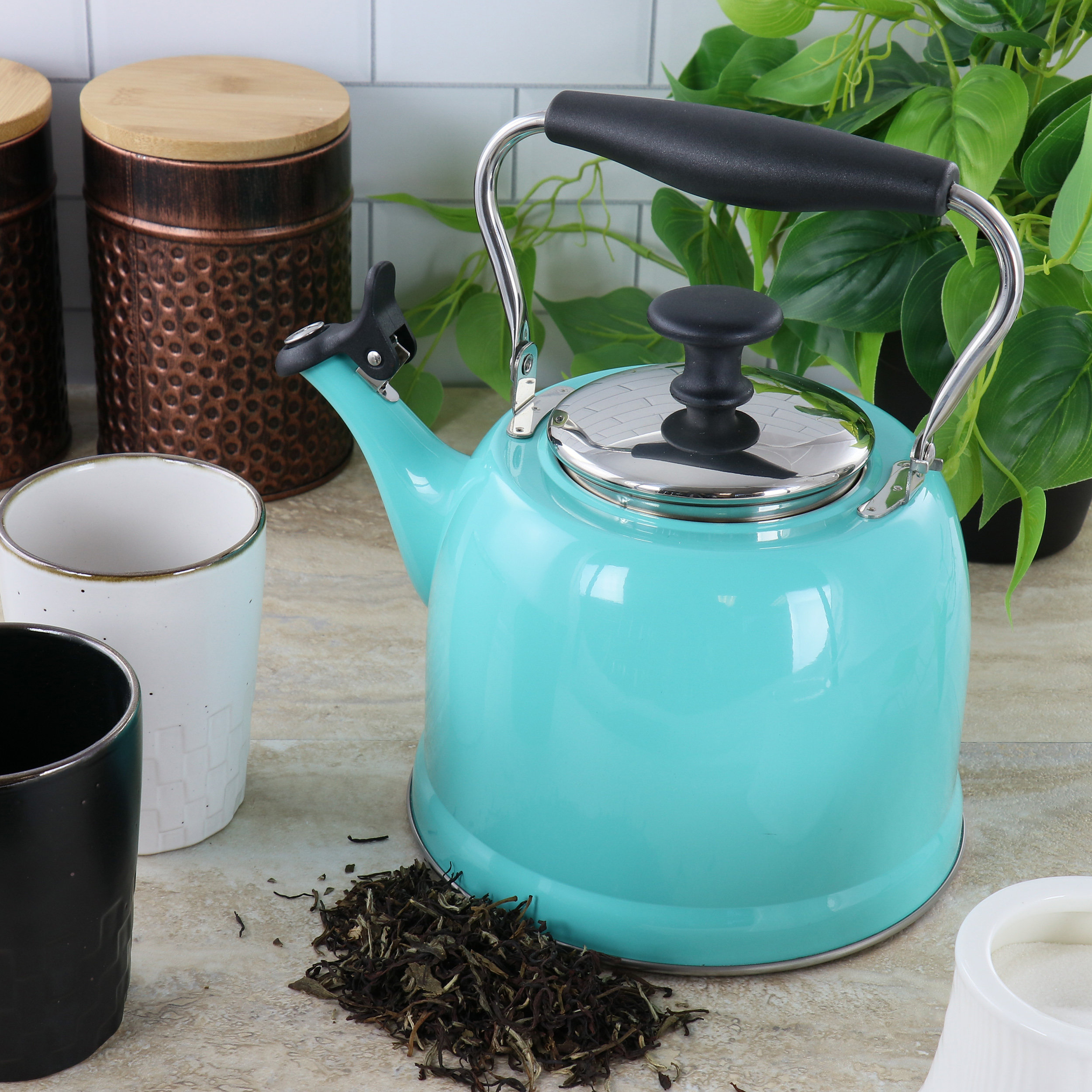 Studio Hot Water Tea Kettle Stainless Steel Tea Pot with Whistle
