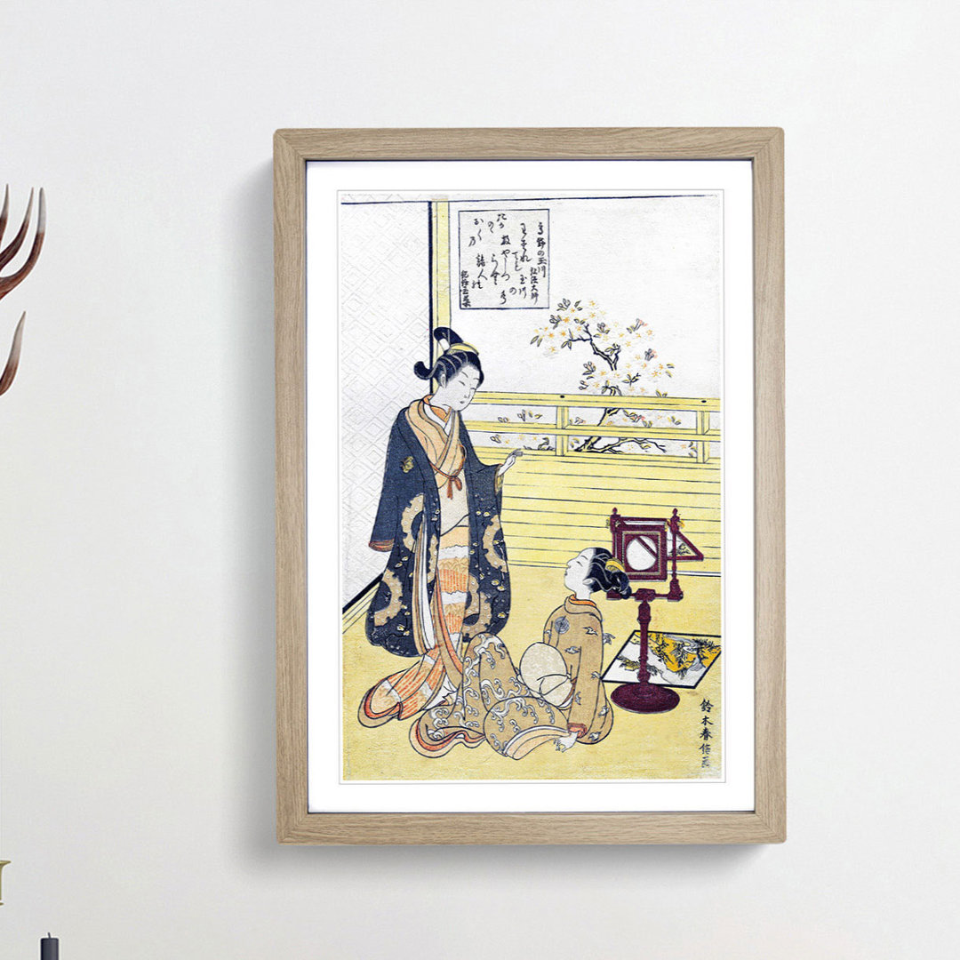 Teenage Boy & Girl by Harunobu Suzuki - Picture Frame Art Print